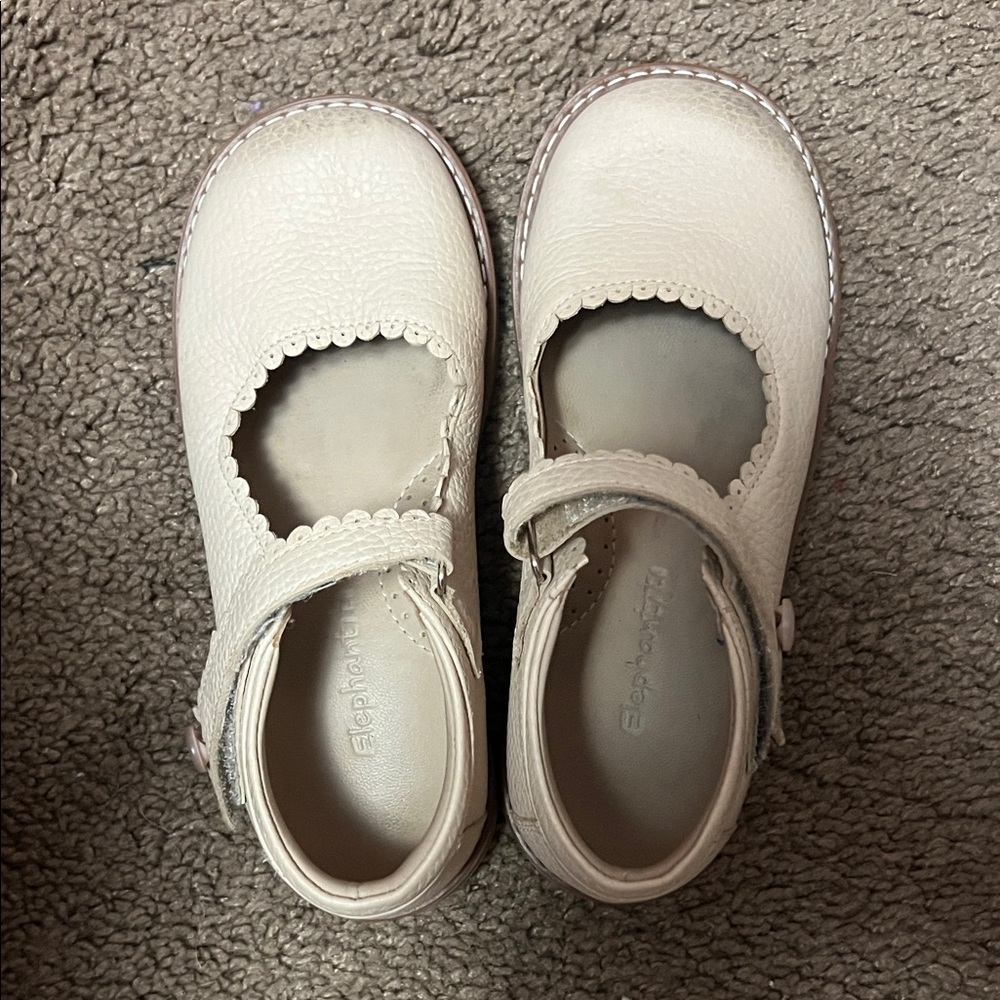 Elephantito Ivory Kids Mary Jane Shoes
